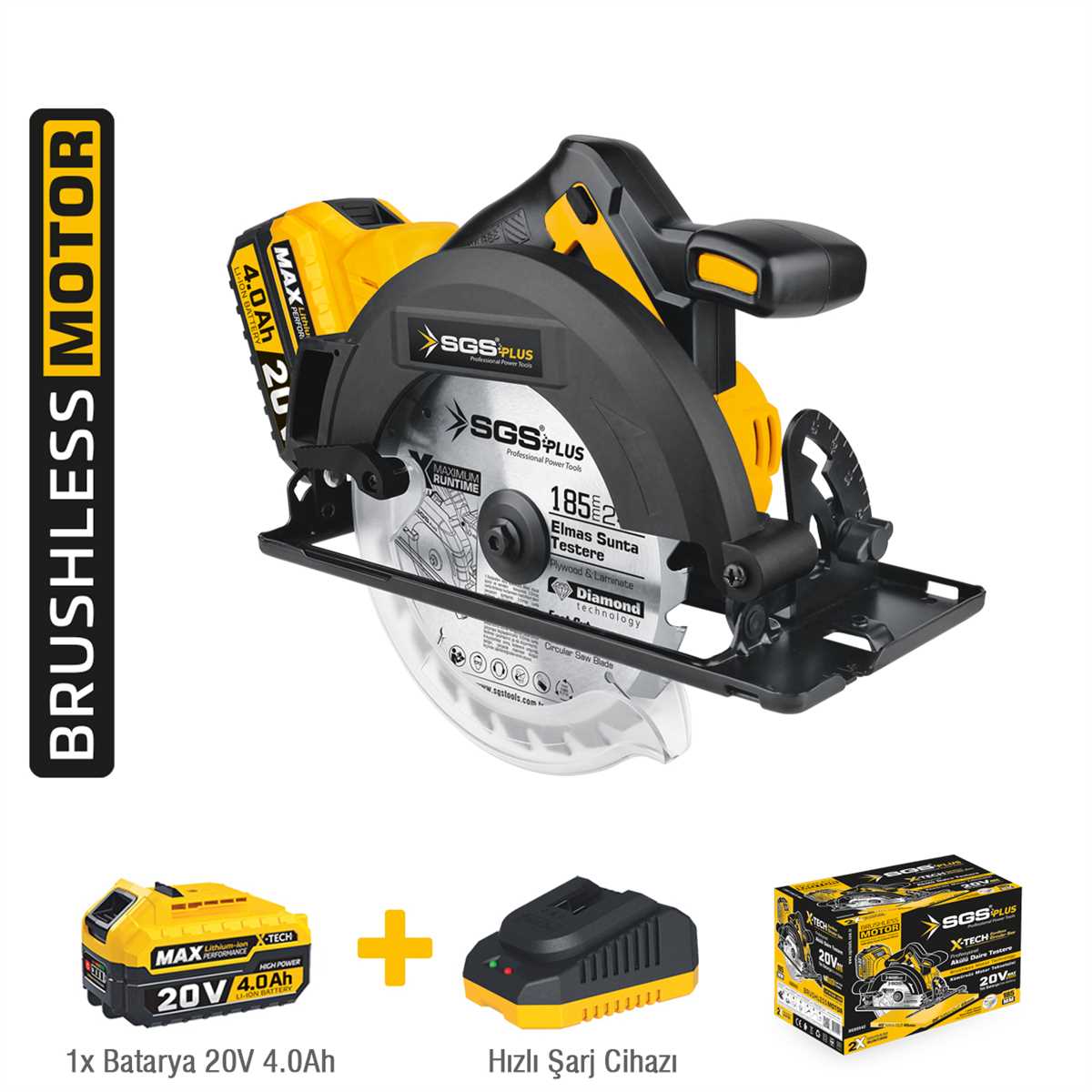 AKÜLÜ SUNTA KESME MAKİNESİ SETİ 185 MM 1*4.0 Ah (KÖMÜRSÜZ MOTOR)